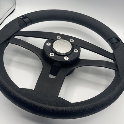 Badia Boat Steering Wheel Brushed Black Aluminum Spokes | Target Snap-in