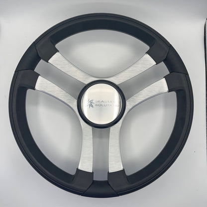 Benaco Boat Steering Wheel Brushed Aluminum Spokes | Seastar Solutions