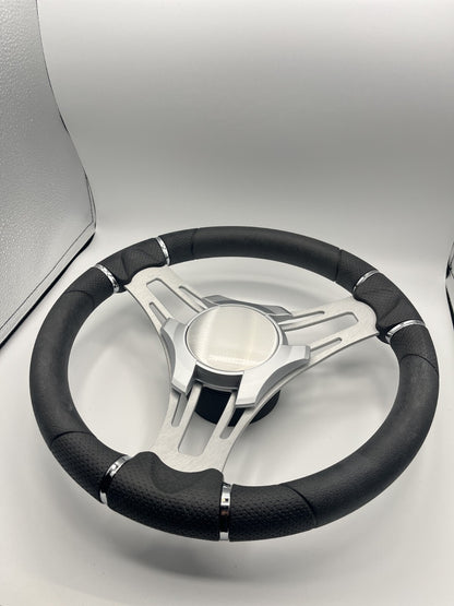 Verona Boat Steering Wheel Brushed Aluminum Spokes | Plain