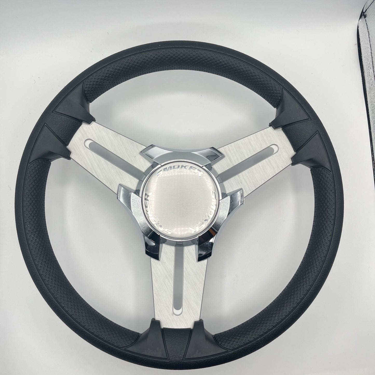Model 15 Marine Steering Wheel Brush Alum Spokes | Smokercraft Chrome