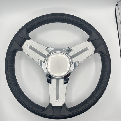 Model 15 Marine Steering Wheel Brush Alum Spokes | Smokercraft Chrome