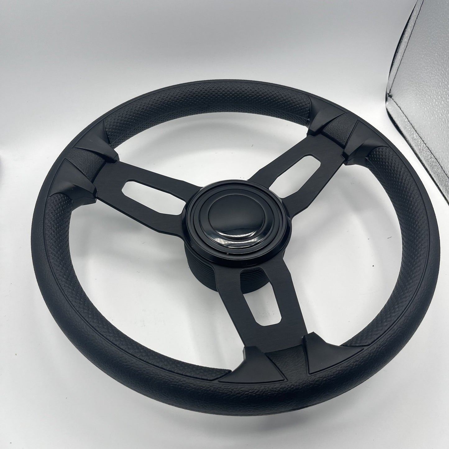 Gussi Italia Model 15 Steering Wheel Blk Brushed Alum Spokes | BlackTarget
