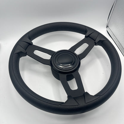Gussi Italia Model 15 Steering Wheel Blk Brushed Alum Spokes | BlackTarget
