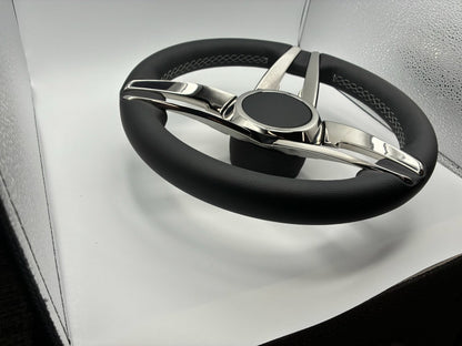 Caneva Boat Steering Wheel Stainless Steel Spoke Leather Rim | Plain