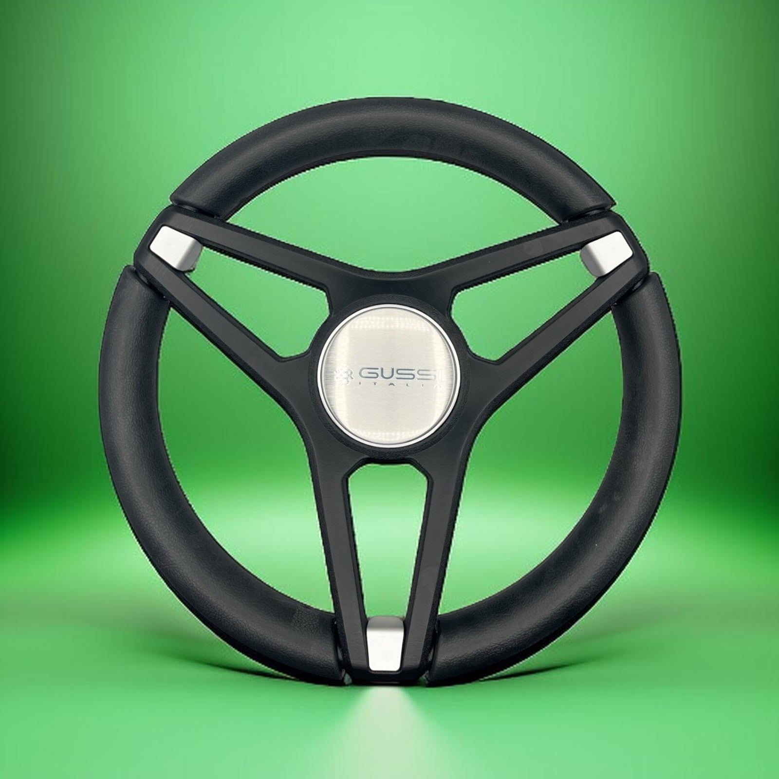 Molino Black & Silver Accents Golf Cart Steering Wheel fits E-Z-GO Carts