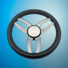 Cabrio Boat Steering Wheel Gray Brushed Alum Spoke | Plain
