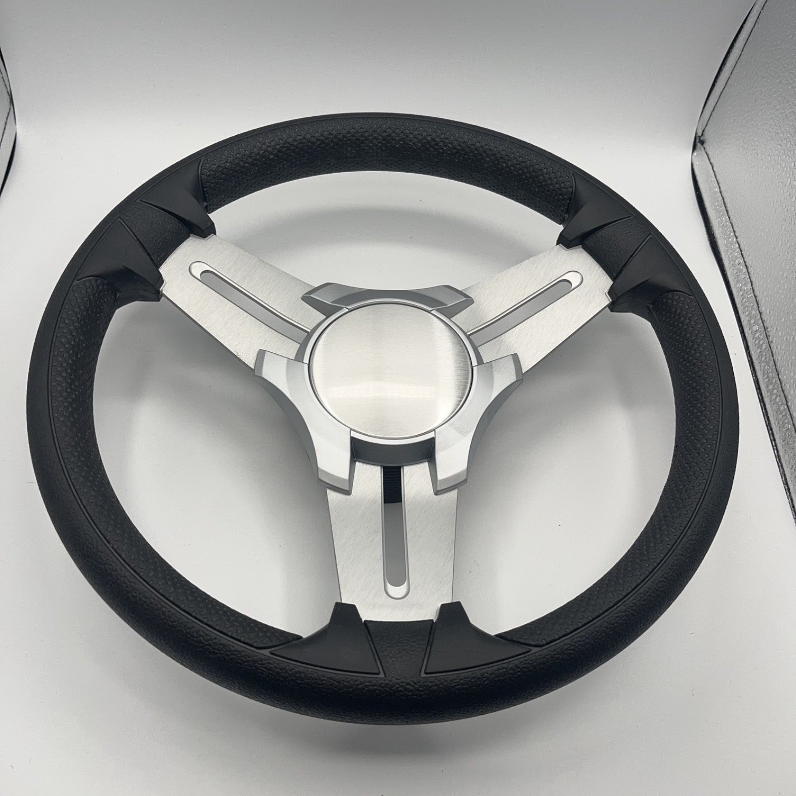 Model 15 Marine Steering Wheel Brushed Aluminum Spokes | Blank Center