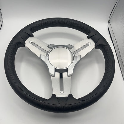 Model 15 Marine Steering Wheel Brushed Aluminum Spokes | Blank Center