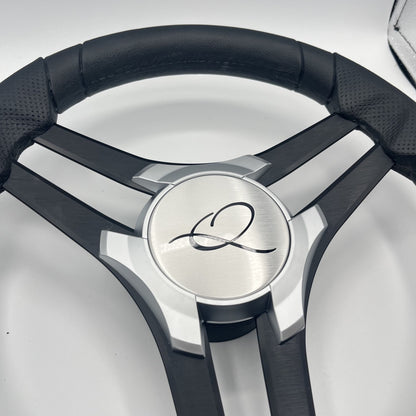 Molinara Marine Steering Wheel Black Brushed Alum Spokes | Apex