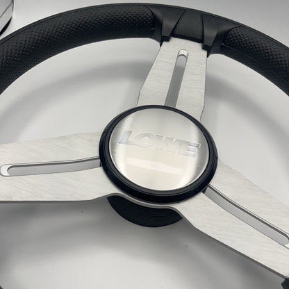 Model 15A Marine Steering Wheel Brushed Alum Spokes | Lowe Boats Cap