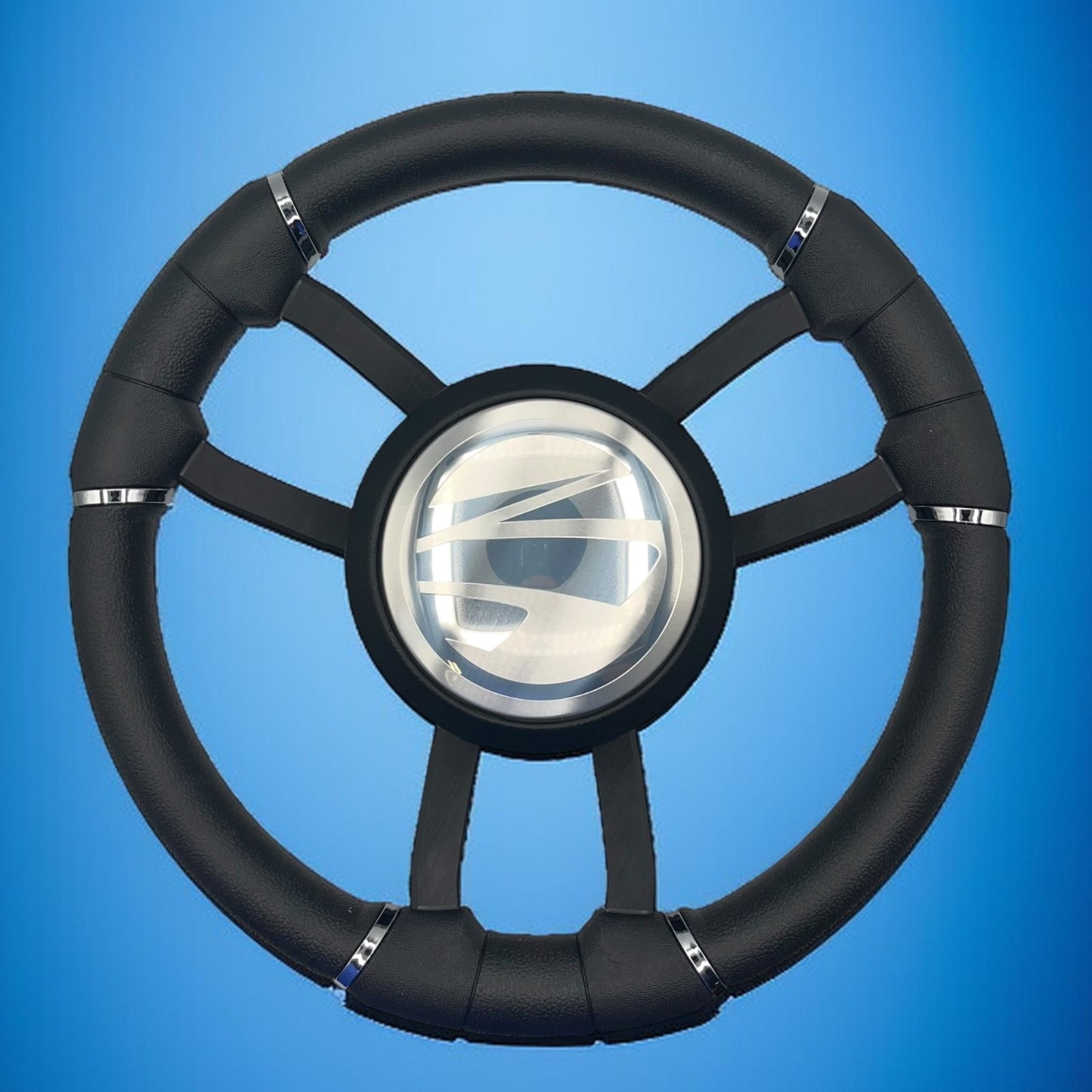 Malera Boat Steering Wheel Black Aluminum Spokes - Tige Boats