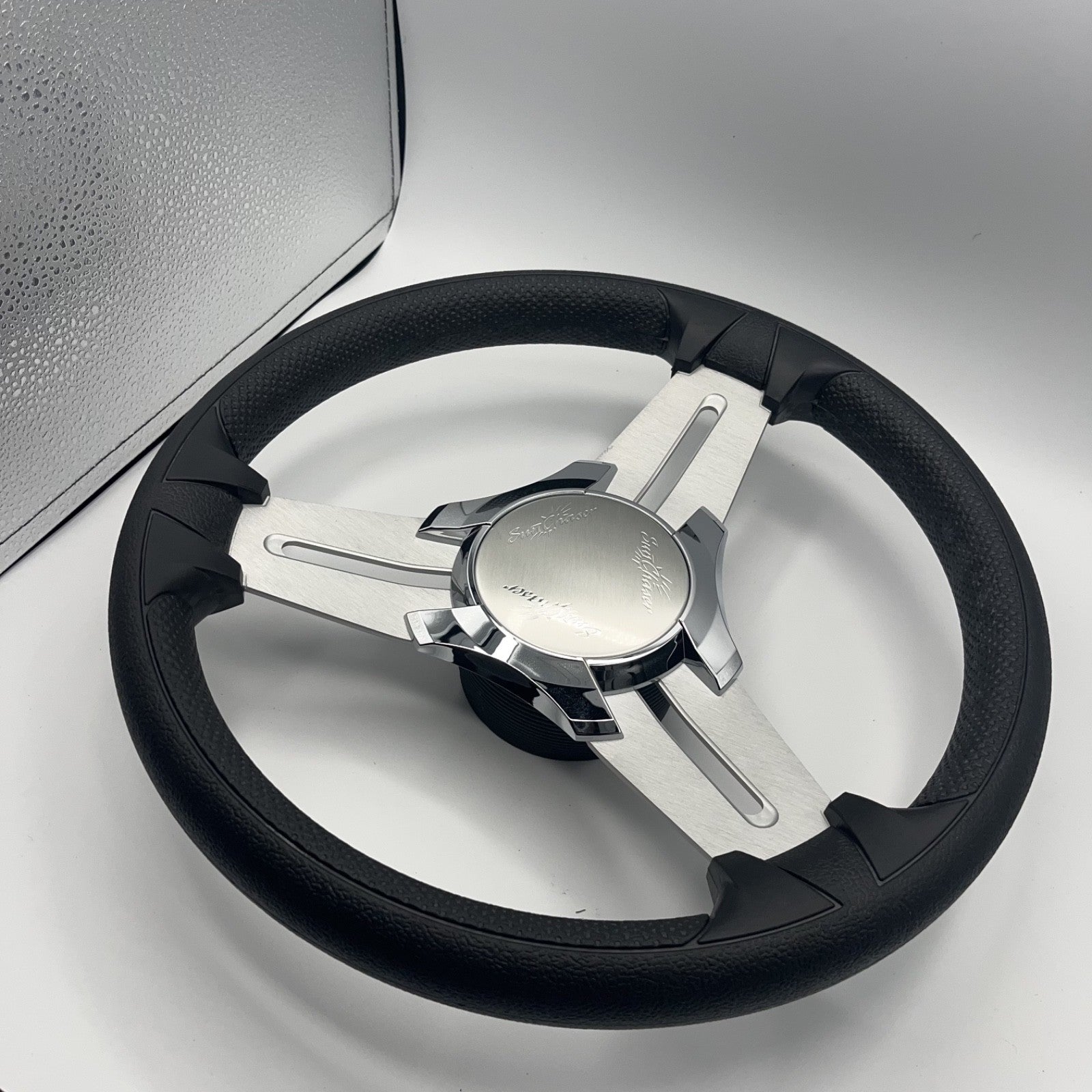 Model 15 Marine Steering Wheel Brushed Aluminum Spokes | SunChaser