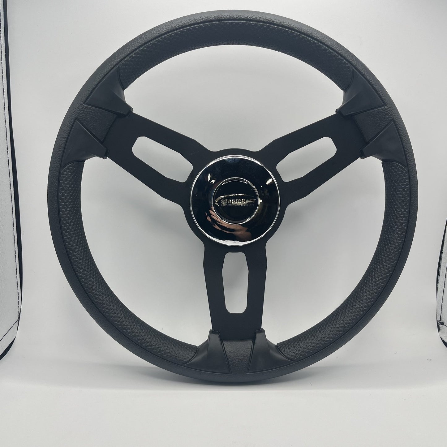 Gussi Italia Boat Model 15 Steering Wheel Black Brushed Alum Spokes | Stabicraft