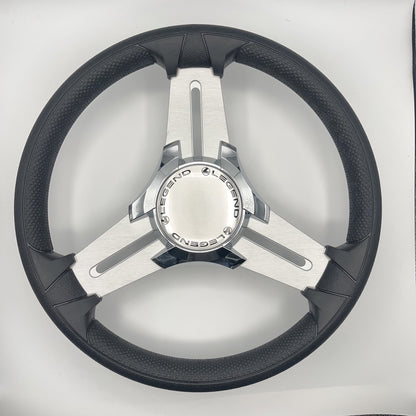 Model 15 Marine Steering Wheel Brushed Aluminum Spokes | Legend Boats