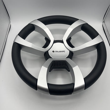 La Corte Boat Steering Wheel Silver Inserts | Gussi Italia Logo