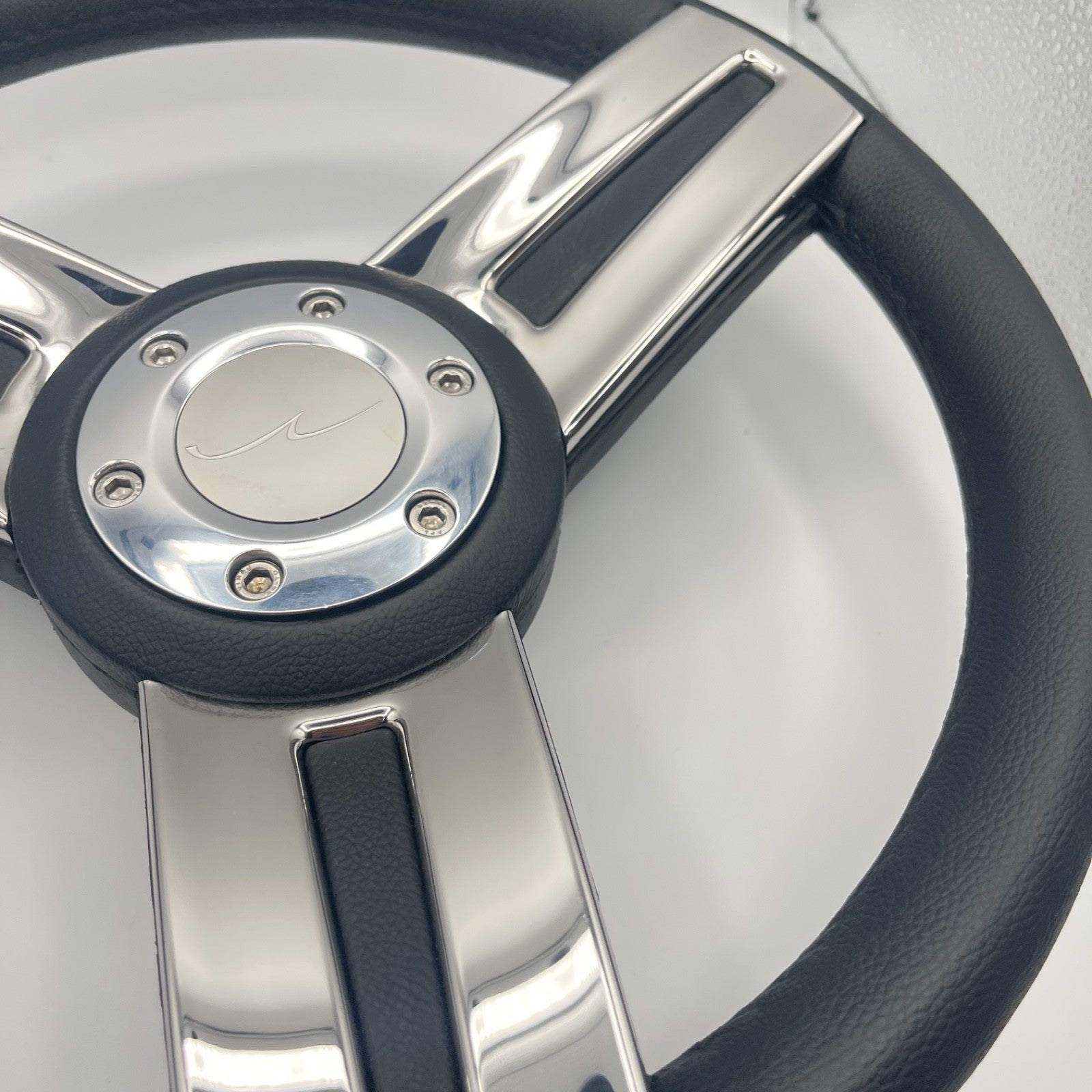 Gussi Italia Marine Steering Wheel Stainless Spoke Soft Touch Rim | Blue Wave