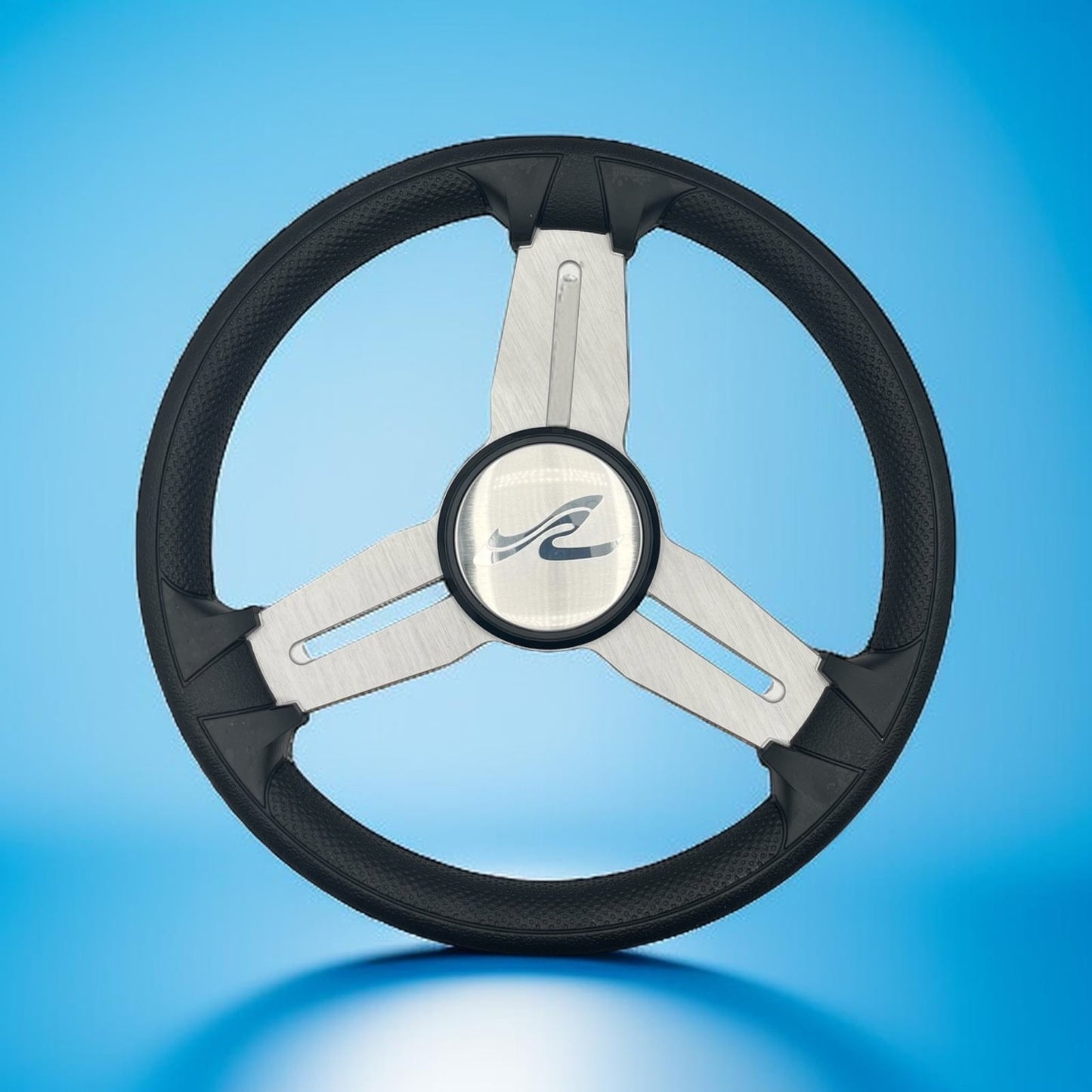 Model 15 Marine Steering Wheel Brush Alum Spokes | Sea Ray Boats Logo