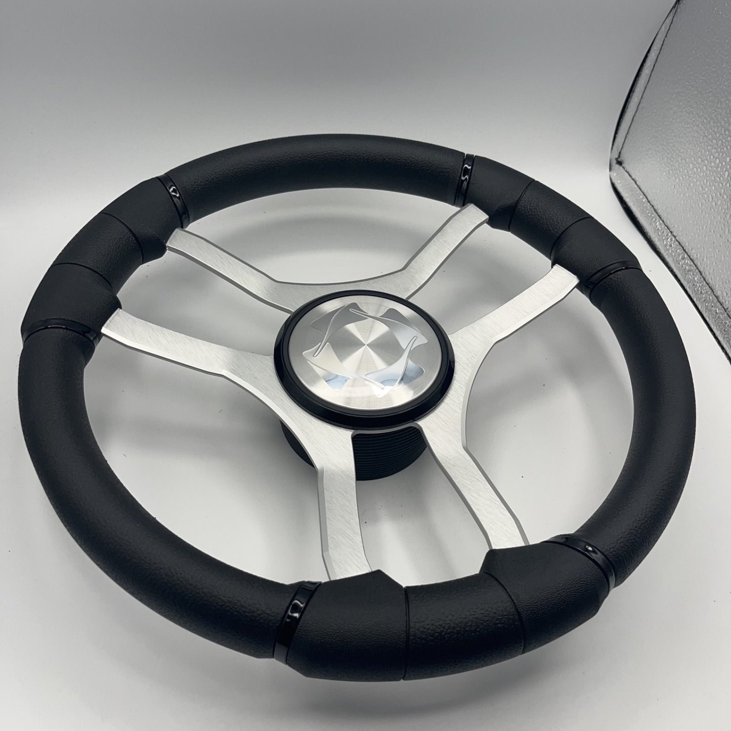 Malera Boat Steering Wheel Brushed Aluminum Spokes | Stingray