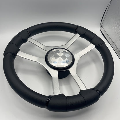 Malera Boat Steering Wheel Brushed Aluminum Spokes | Stingray