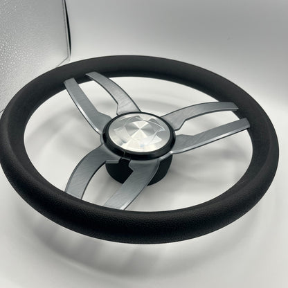 Cabrio Boat Steering Wheel Gray Brushed Alum Spoke | Stingray Boat