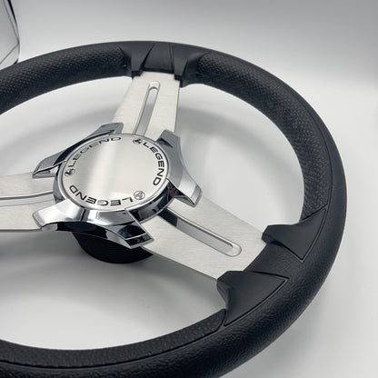 Model 15 Marine Steering Wheel Brushed Aluminum Spokes | Legend Boats