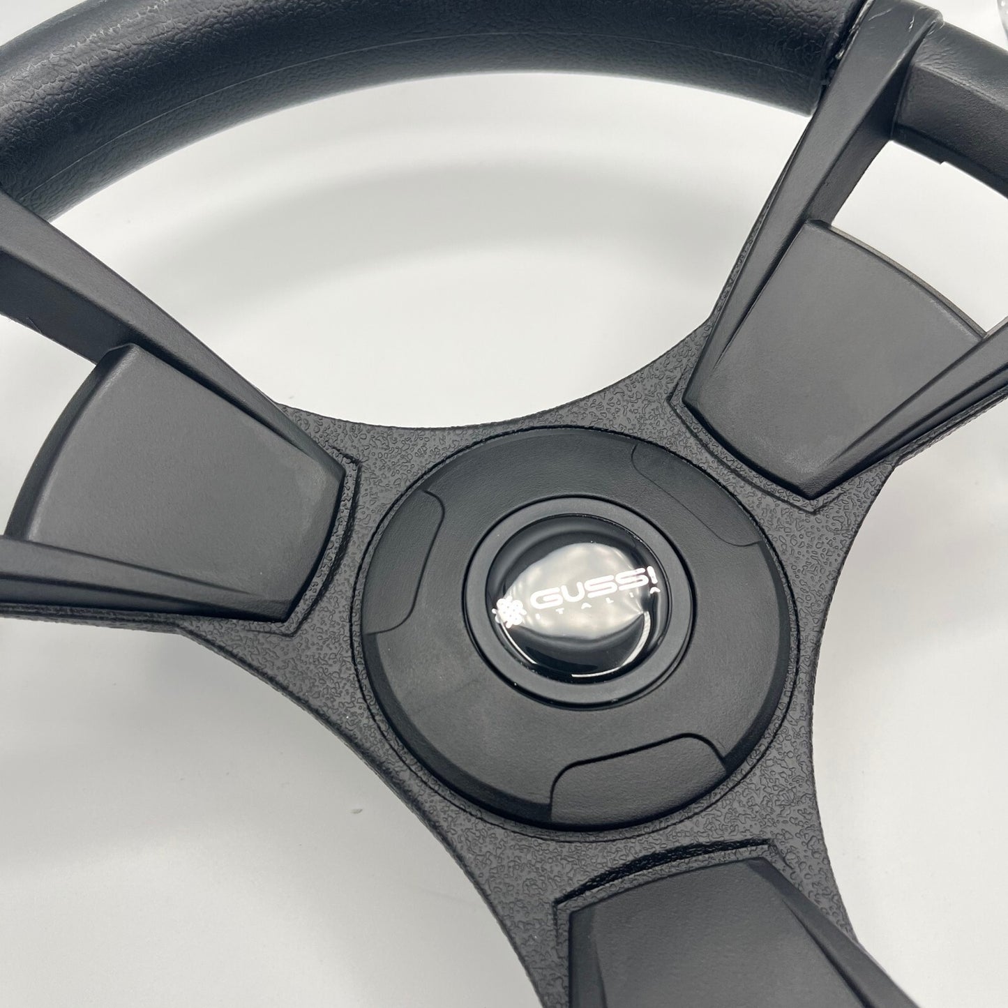 Model M13K Black Boat Steering Wheel Soft Touch Rim ABS Spokes | Gussi Italia