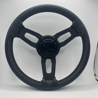 Gussi Italia Model 15 Steering Wheel Blk Brushed Alum Spokes | BlackTarget