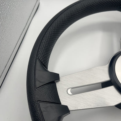 Model 15A Marine Steering Wheel Brushed Alum Spokes | Lowe Boats Cap
