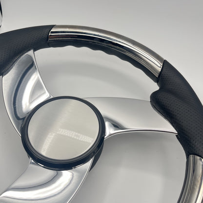 Model M533 Boat Steering Wheel Polished Alum Spoke | Plain