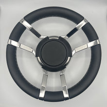 Model 11 Boat Steering Wheel Black Stainless Steel Spokes | Plain