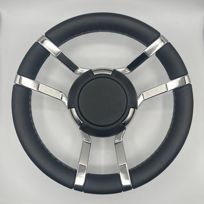 Gussi Italia Boat Steering Wheel Black Stainless Steel Spokes | Gussi Italia