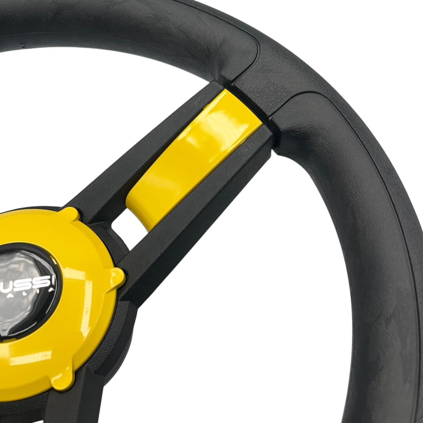 Giazza Golf Cart Steering E-Z-GO HUB Soft Touch Rim ABS Spokes - Yellow Inserts