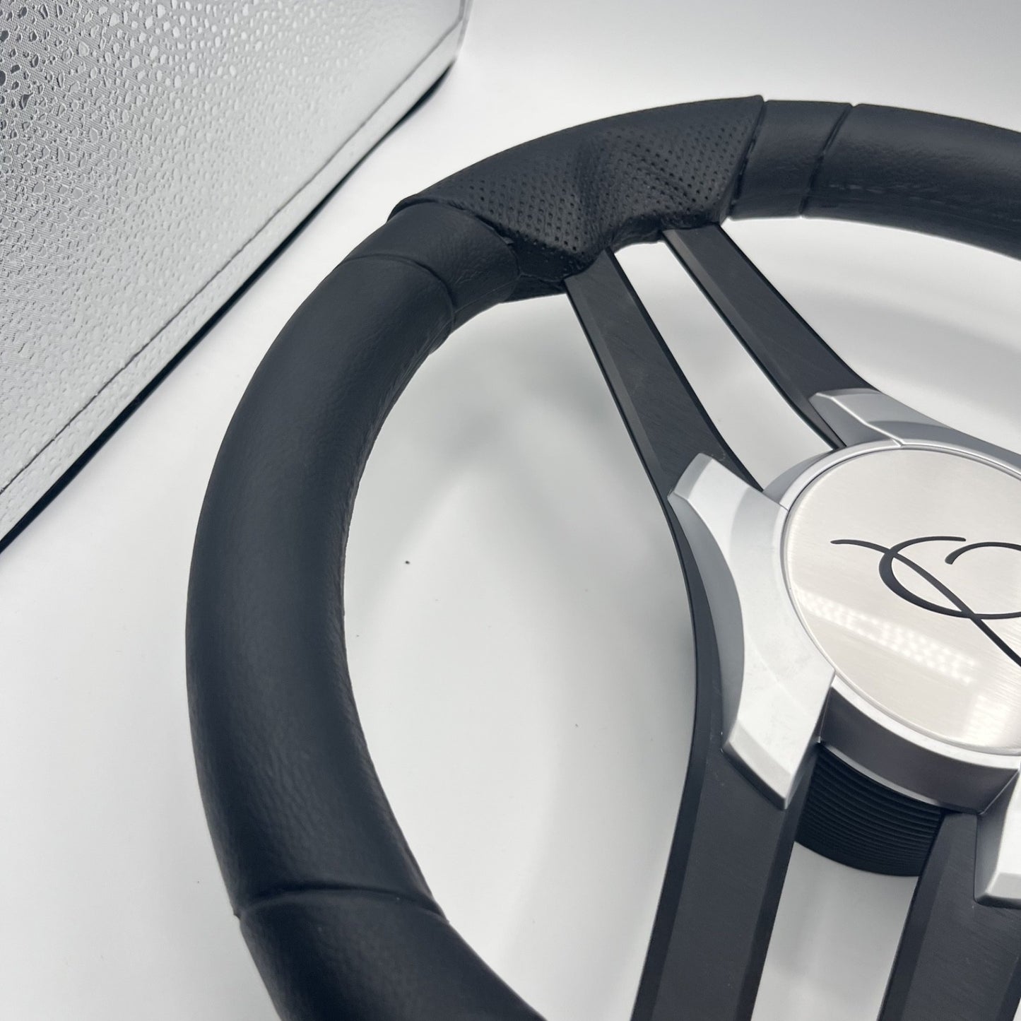 Molinara Marine Steering Wheel Black Brushed Alum Spokes | Apex