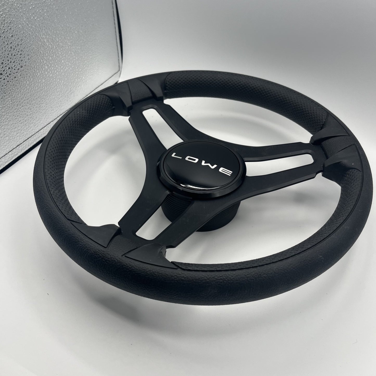 Gussi Italia Marine Steering Wheel Black Brush Metal Spokes | Lowe