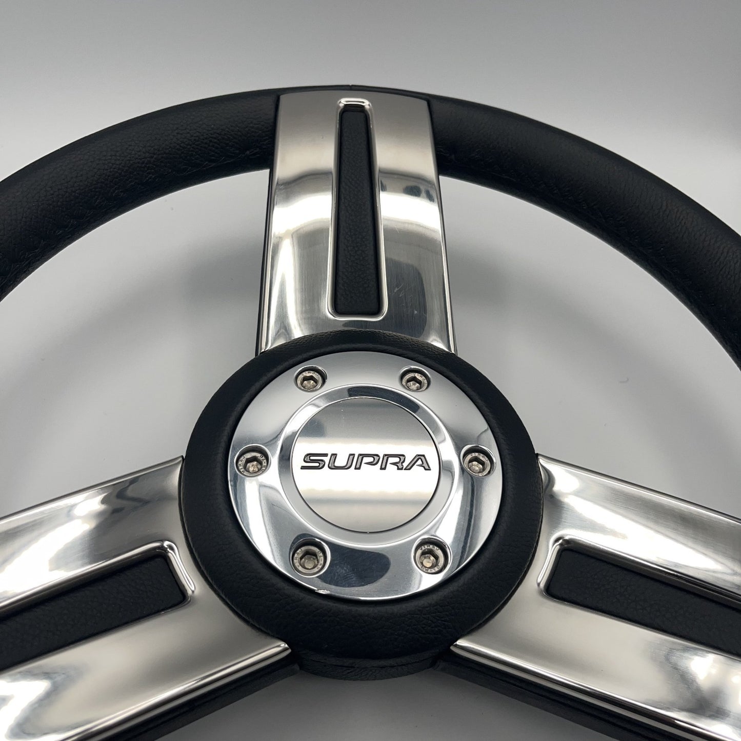 Gussi Italia Marine Steering Wheel Stainless Steel Spokes Soft Touch Rim | Supra