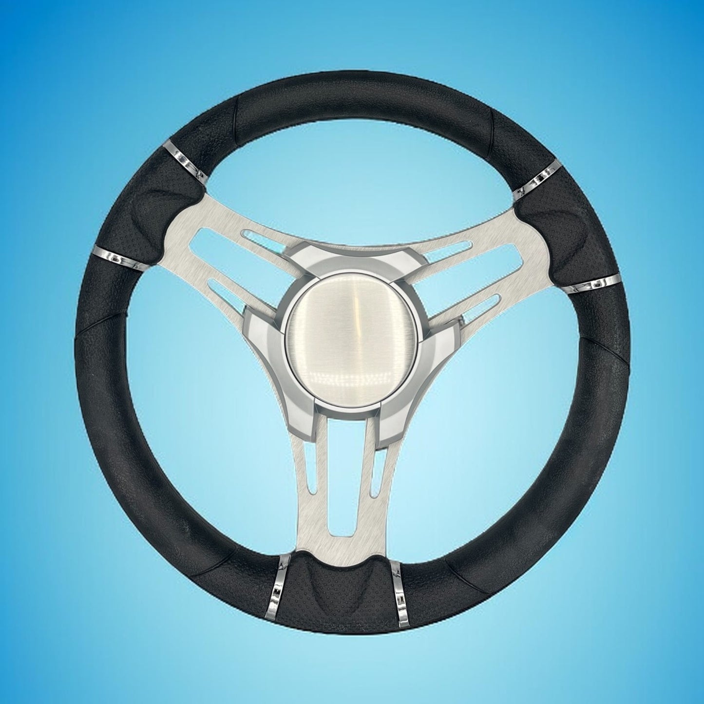 Verona Boat Steering Wheel Brushed Aluminum Spokes | Plain