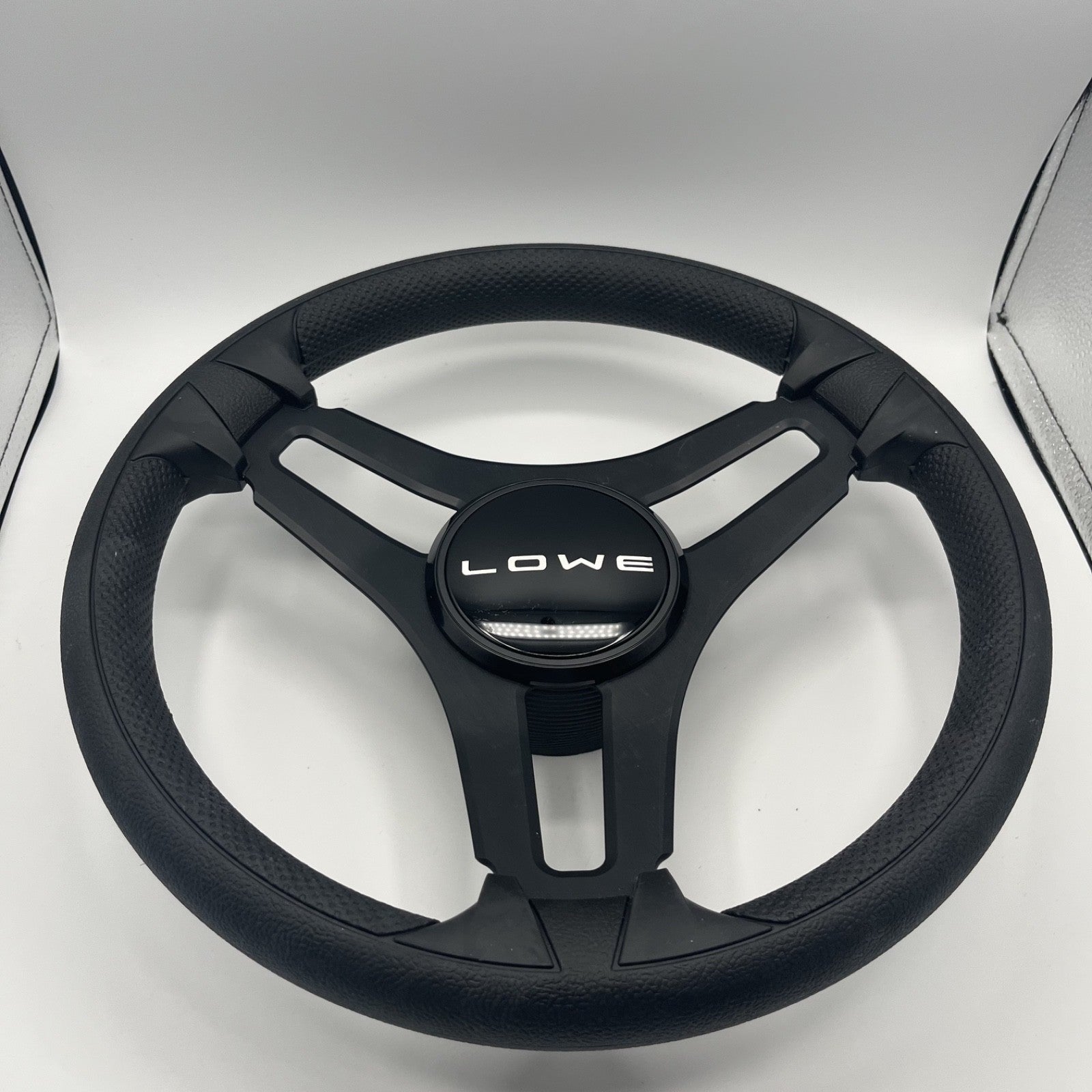 Gussi Italia Marine Steering Wheel Black Brush Metal Spokes | Lowe