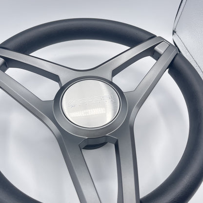 Molino Gray w/Soft Touch Urethane Rim Boat Steering Wheel | Gussi Italia