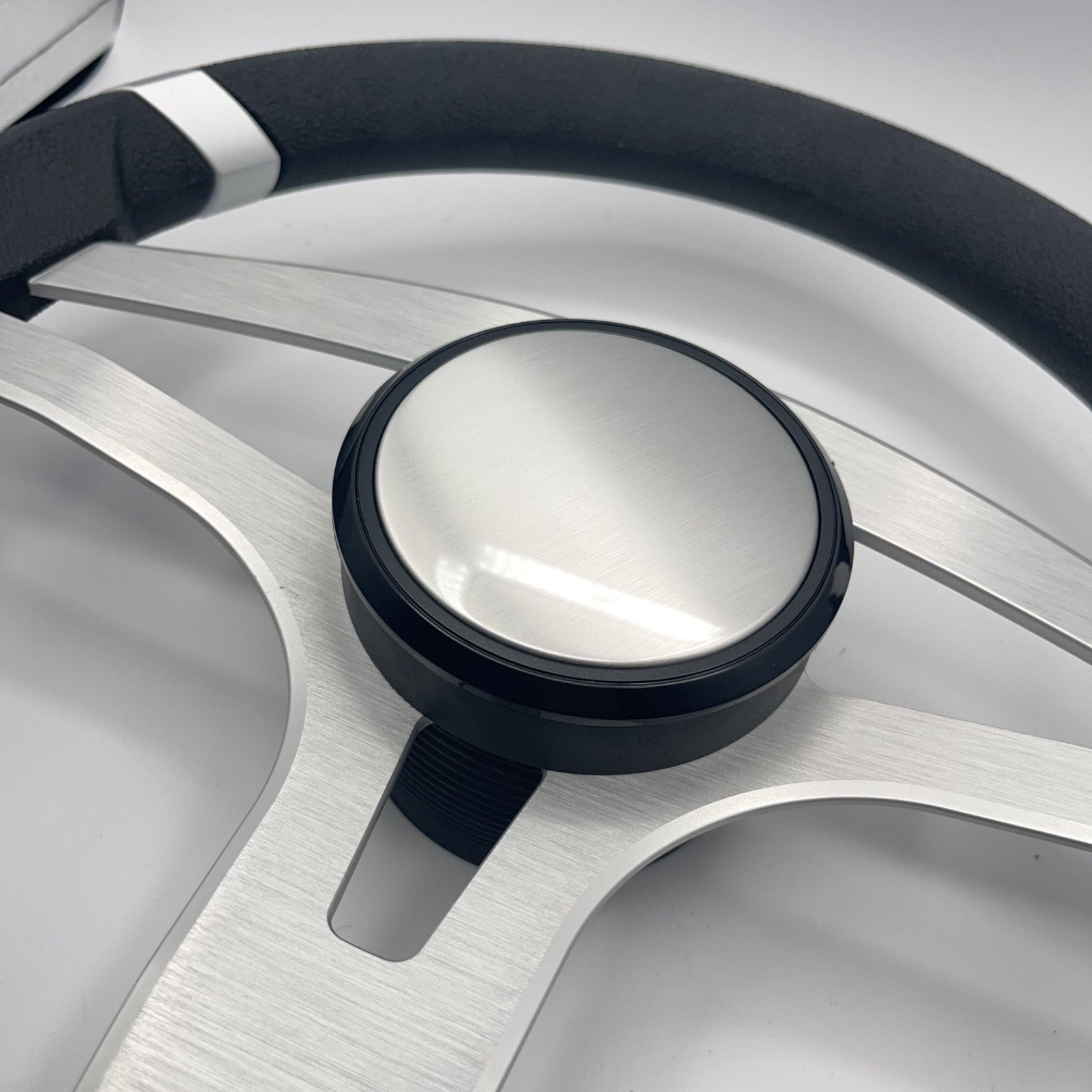 Badia Boat Steering Wheel Brushed Aluminum Spokes - Plain