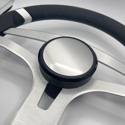 Badia Boat Steering Wheel Brushed Aluminum Spokes - Plain