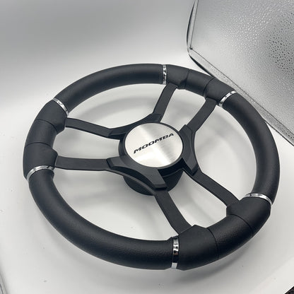 Malera Boat Steering Wheel Black Aluminum Spokes | Moomba Boats
