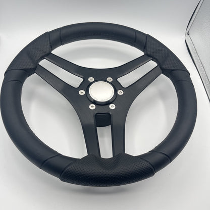 Molinara Marine Steering Wheel Black Brushed Alum Spokes | Bennington