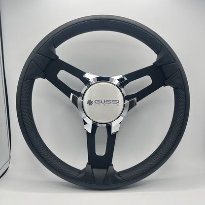 Gussi Italia Boat Model 15 Steering Wheel Black Brushed Alum Spokes | Gussi