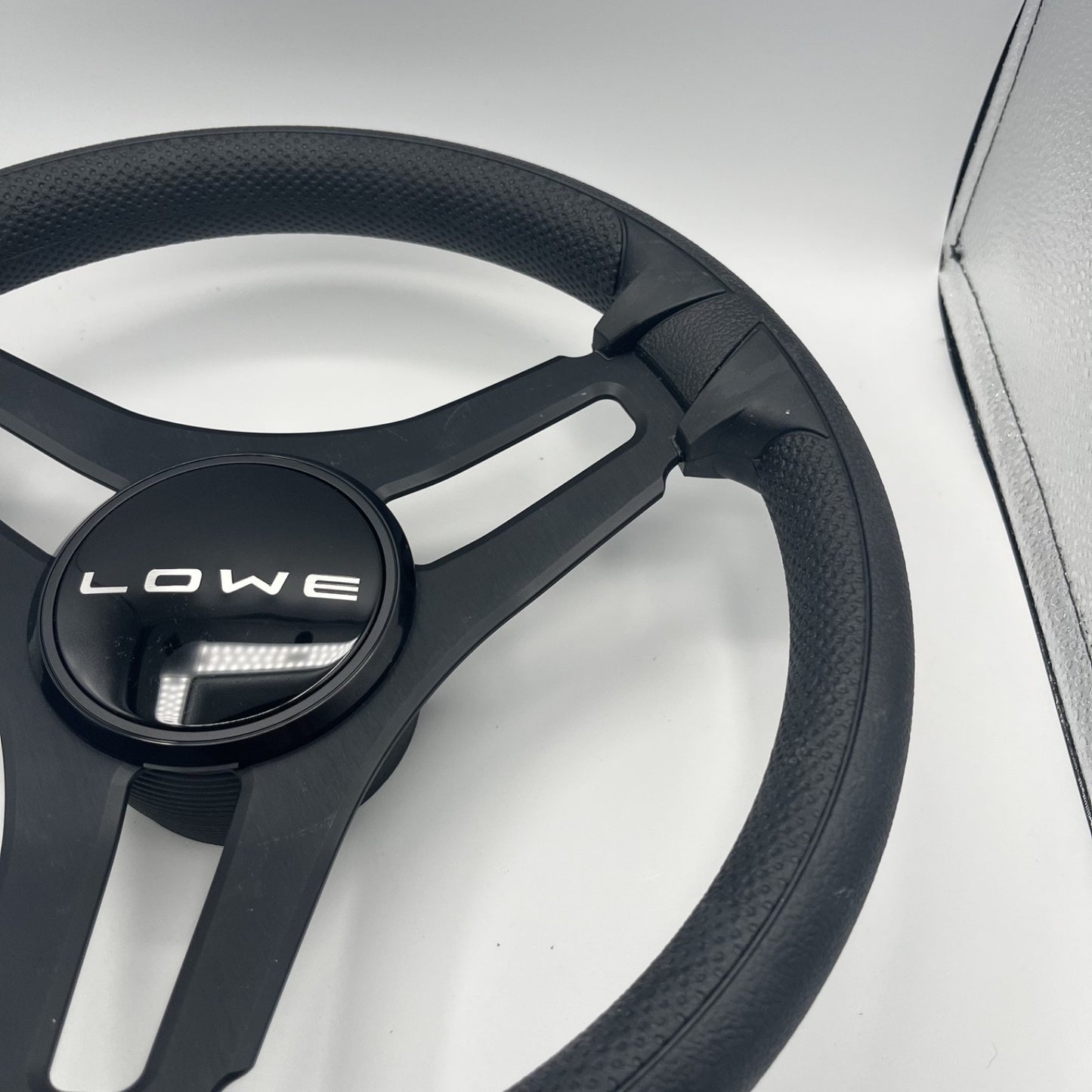 Gussi Italia Marine Steering Wheel Black Brush Metal Spokes | Lowe