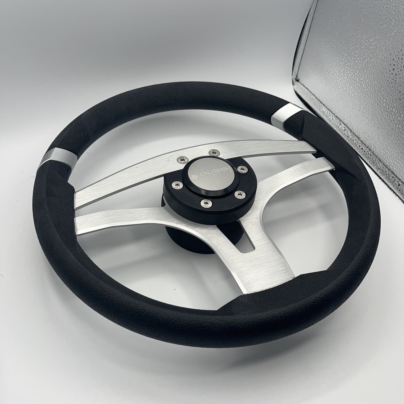 Badia Boat Steering Wheel Brushed Aluminum Spokes | Gussi Snap-in