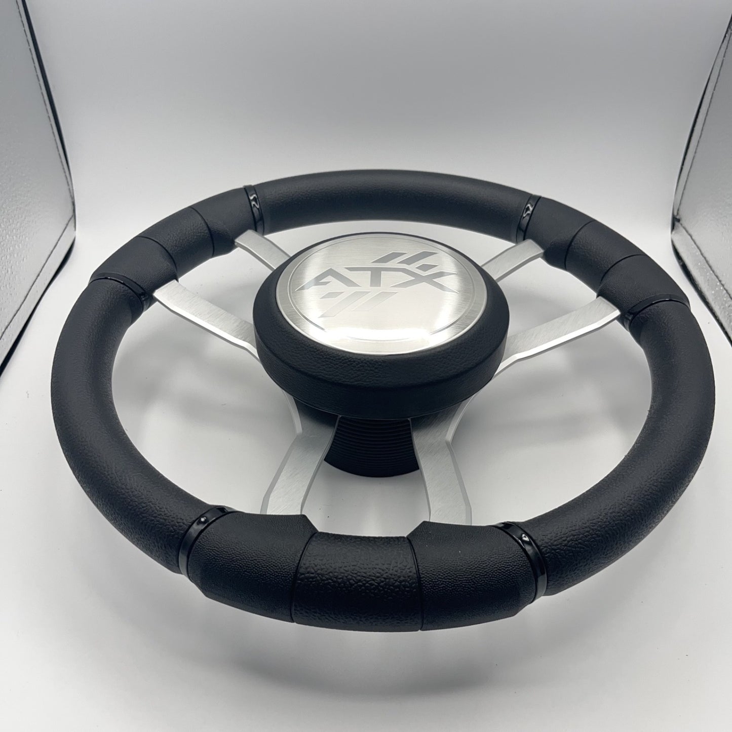Malera Boat Steering Wheel Brushed Aluminum Spokes | ATX Boats