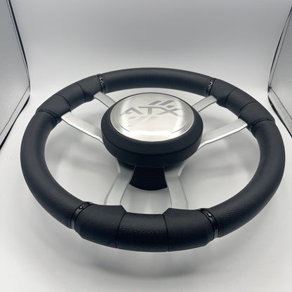 Malera Boat Steering Wheel Brushed Aluminum Spokes | ATX Boats