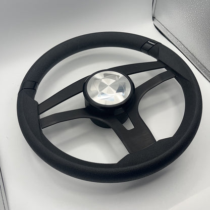 Badia Boat Steering Wheel Brushed Black Aluminum Spokes | Stingray
