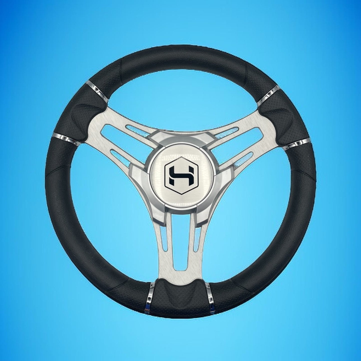 Verona Boat Steering Wheel Brush Alum Spoke | Harris Pontoon