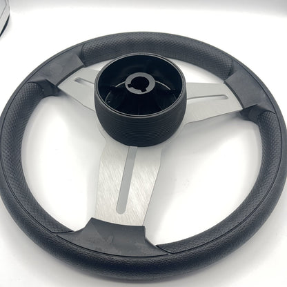 Model 15 Marine Steering Wheel Brushed Aluminum Spokes | Gussi Logo